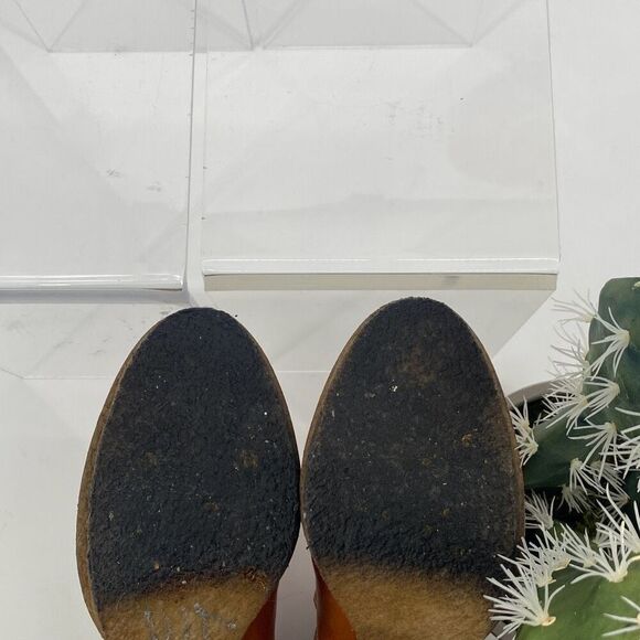 Mulberry Dorset Stacked Heel Buckle Ankle Boots Leather Cognac Size EU 38/ US 7‎ - Picture 12 of 16